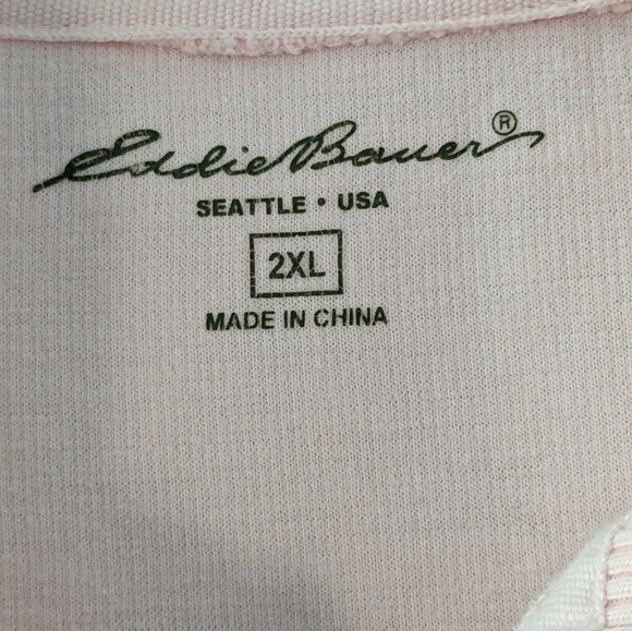 Eddie Bauer Pale soft pink/peach quarter zip sweatshirt Size 2XL EUC - Picture 3 of 7